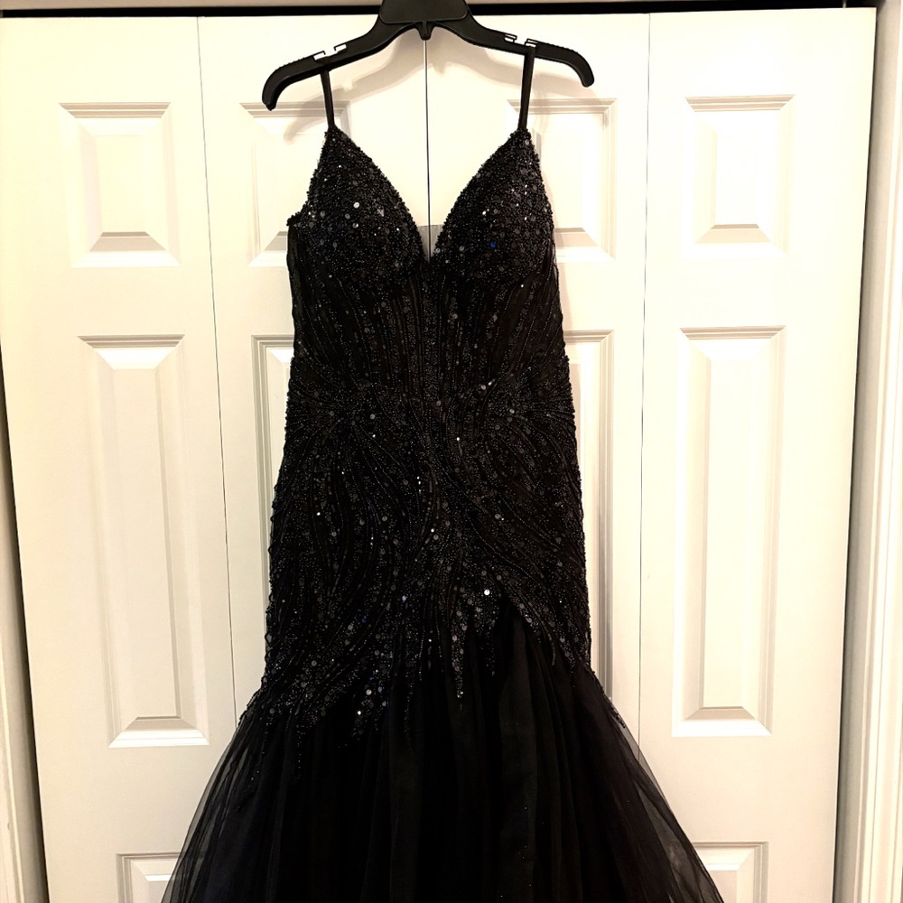 Elegant Black Sequin Gown